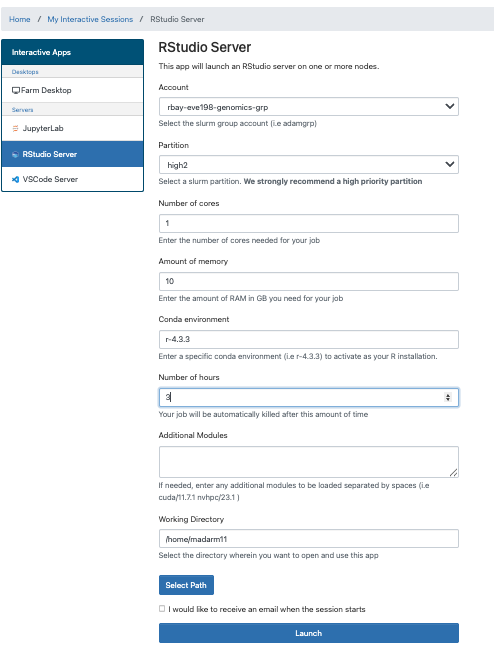 Fill out this information